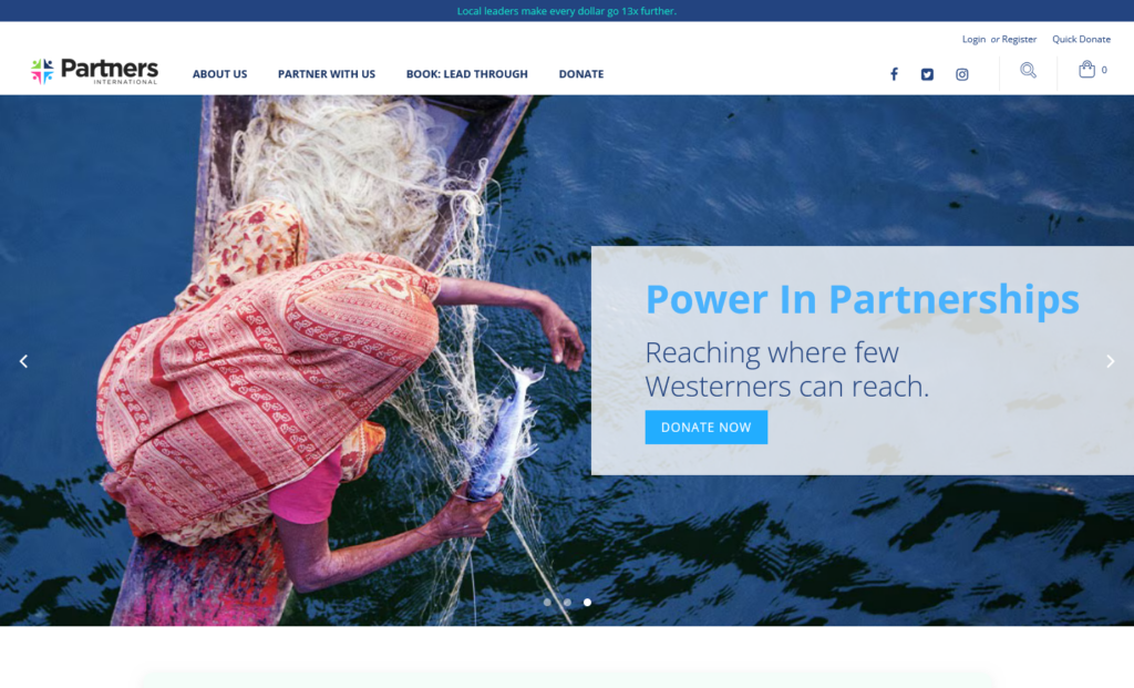 Partners International Home page